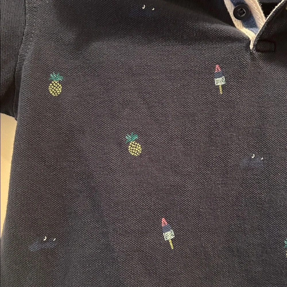 Marks and Spencer kids pineapple ice pop print polo shirt short sleeve 6-7yrs